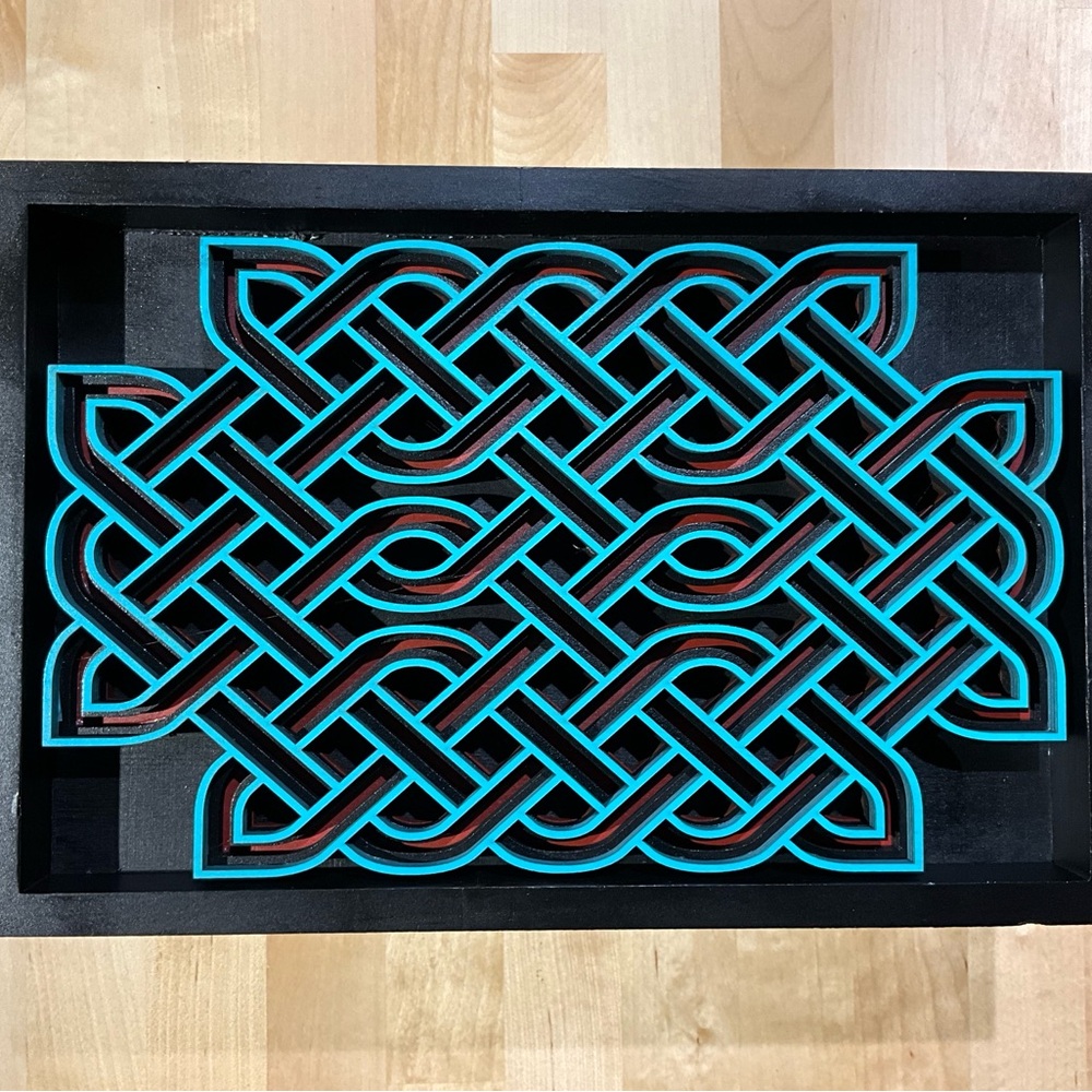 Intricate Celtic Knot Layered Wood Wall Art in Frame
